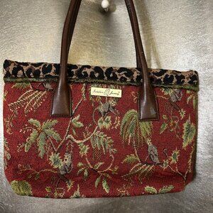 Isabella's Journey Tapestry Floral Design Shoulder Bag Tote